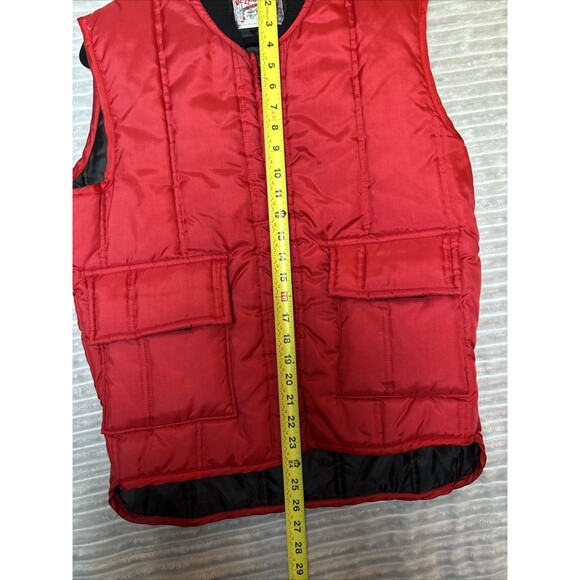 Vtg Walls Insulated Blizzard Pruf Red Zip Puffer Vest Puffy Vest Mens Size Large - Picture 8 of 16